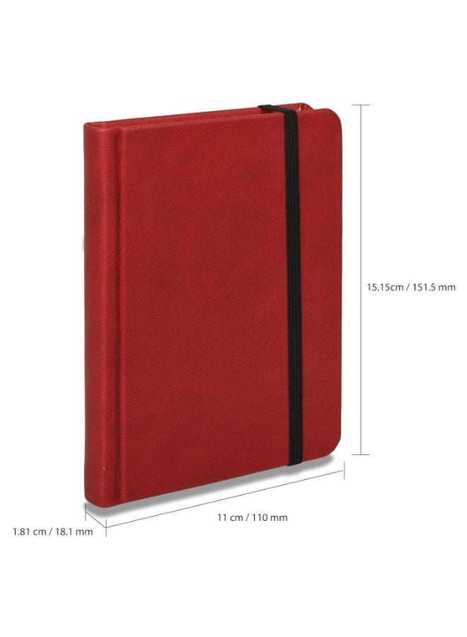 FIS® Hard Cover Notebook, Italian PU Materials, A6 Size(105x148mm),240 Pages,Plain No Ruling,Round Corners with Elastic Band Closure,70gsm Italian Ivory Paper,1 Piece, Maroon Cover Color-FSNBPL1604 - Image 4